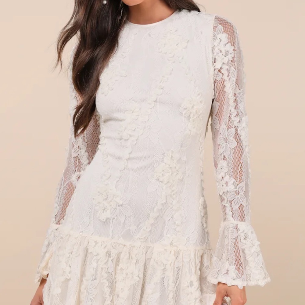 Elegant Lace White Dress